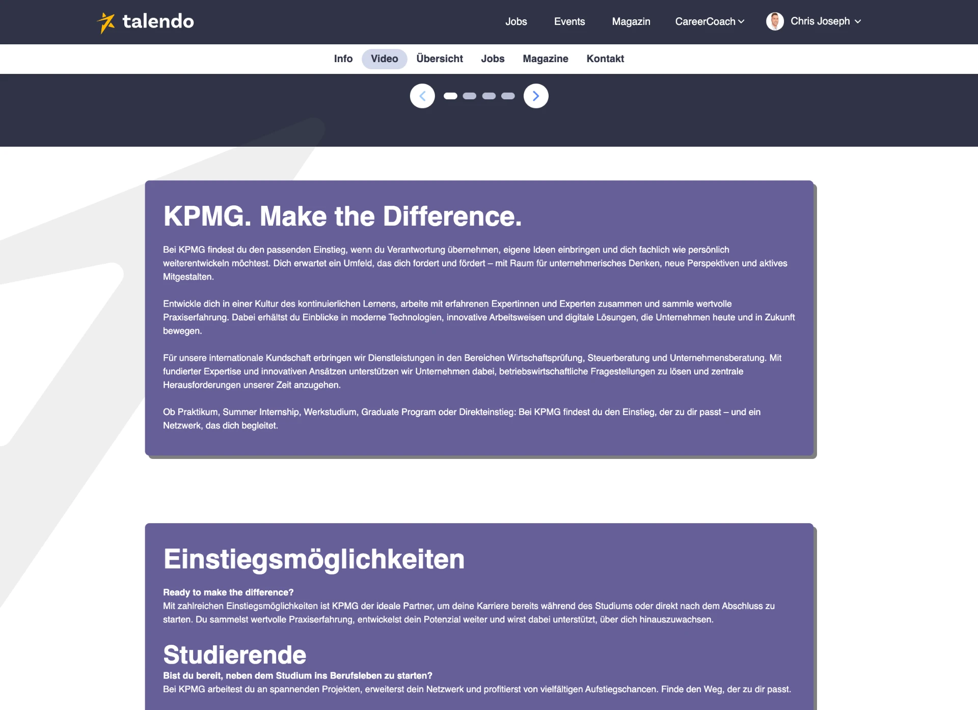 Text-Modul in Violett